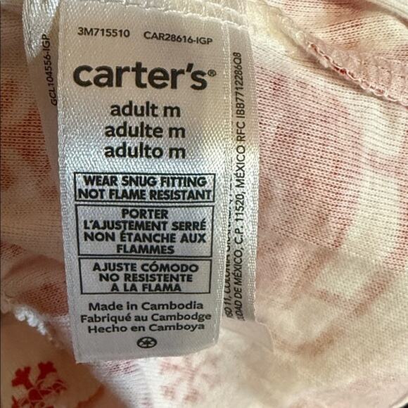 New Carter's Unisex Red White  Christmas Festive Holiday 2 Pc. Cotton Pajamas M - Picture 5 of 6